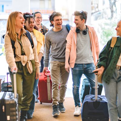 Groups of foreign tourists