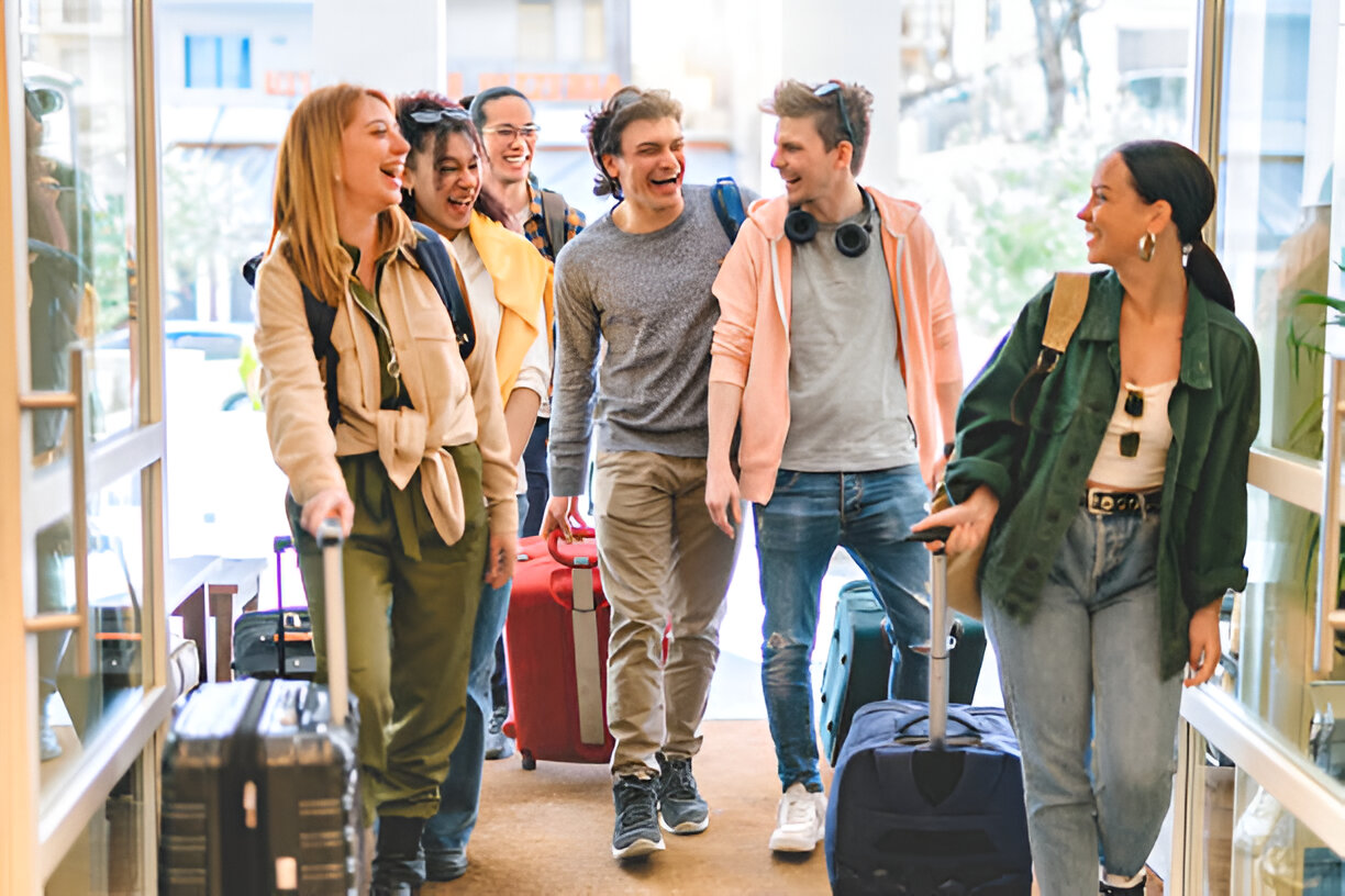 Groups of foreign tourists